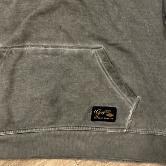 Harley-Davidson Y2K Baggy Relaxed Fit Gray Loose Fit Oversized Sweatshirt Hoodie - Picture 7 of 7